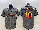 Men's Houston Astros #10 Yuli Gurriel Grey With Patch Cool Base Stitched Baseball Jersey,baseball caps,new era cap wholesale,wholesale hats